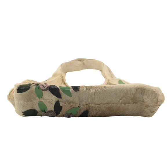 Handmade Cowhide Calf Hair Shoulder Lined Leather Embellished Purse Bag - Picture 8 of 14